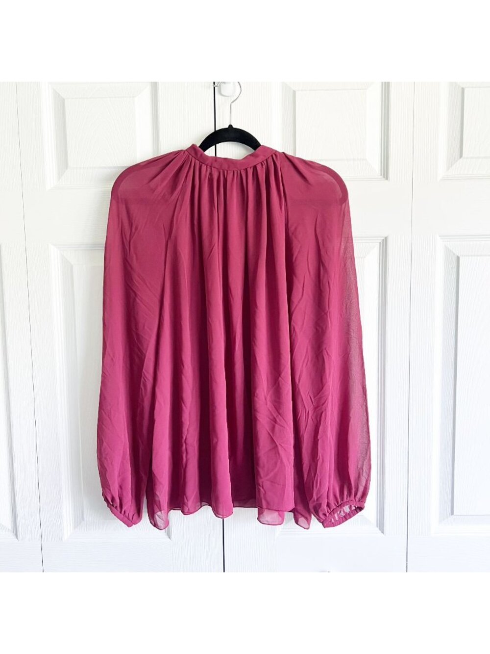 Giamba Red Drape Long Sleeve High Neck Blouse Women's Size 40 (US 4)